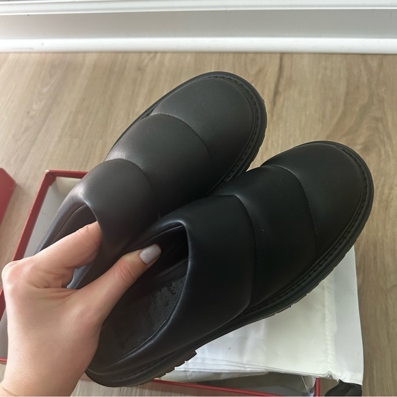 Staud NEW Astro quilted vegan leather mules Black Shoes Slides New 36 6 New NIB - Picture 10 of 16